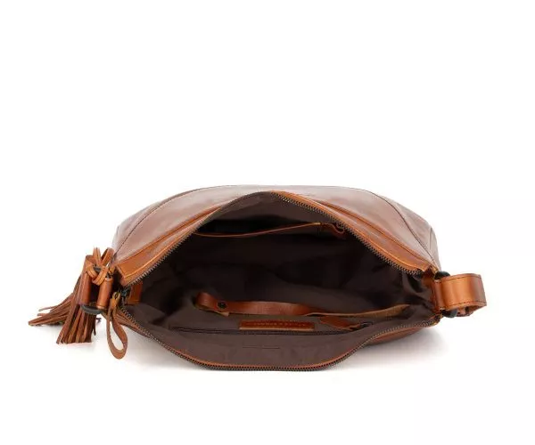 Leren Crossbodytas - Elliana - Donkerbruin - Afbeelding 5
