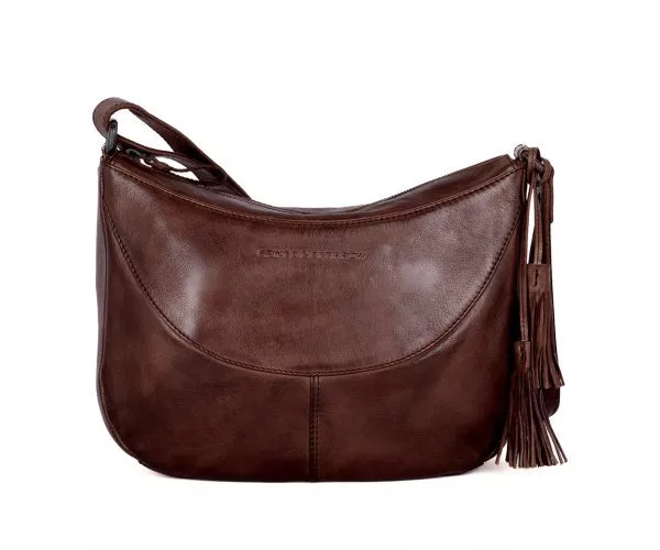 Leren Crossbodytas - Elliana - Donkerbruin