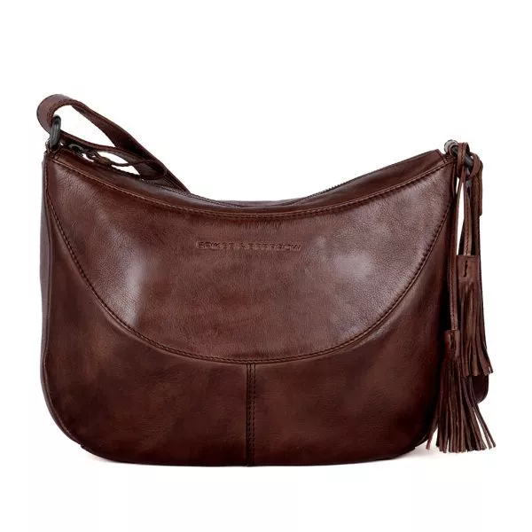 Leren Crossbodytas - Elliana - Donkerbruin