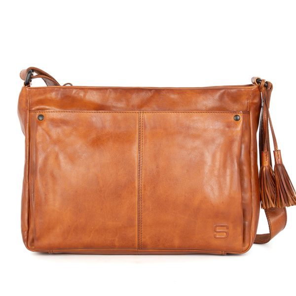 Leren Crossbodytas - Charmayne - Brandy Cognac
