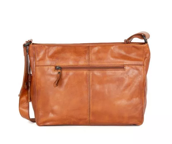 Leren Crossbodytas - Charmayne - Brandy Cognac - Afbeelding 3