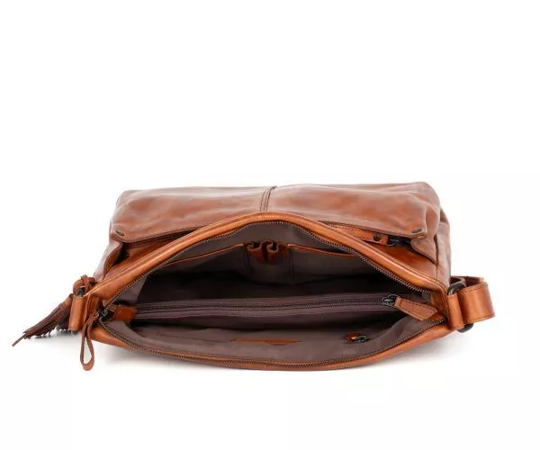 Leren Crossbodytas - Charmayne - Donkerbruin - Afbeelding 4