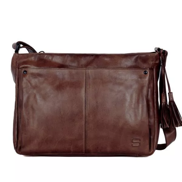 Leren Crossbodytas - Charmayne - Donkerbruin