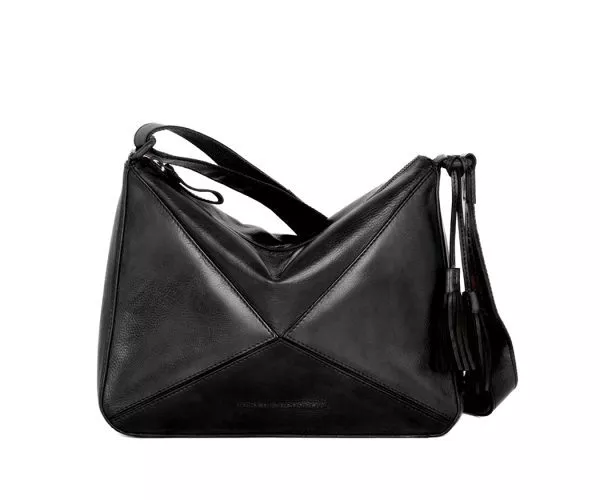 Leren Crossbodytas - Lilla - Zwart