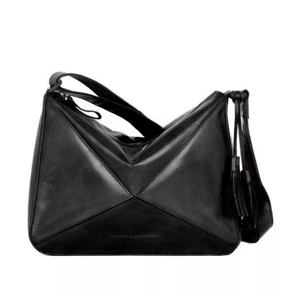 Leren Crossbodytas - Lilla - Zwart