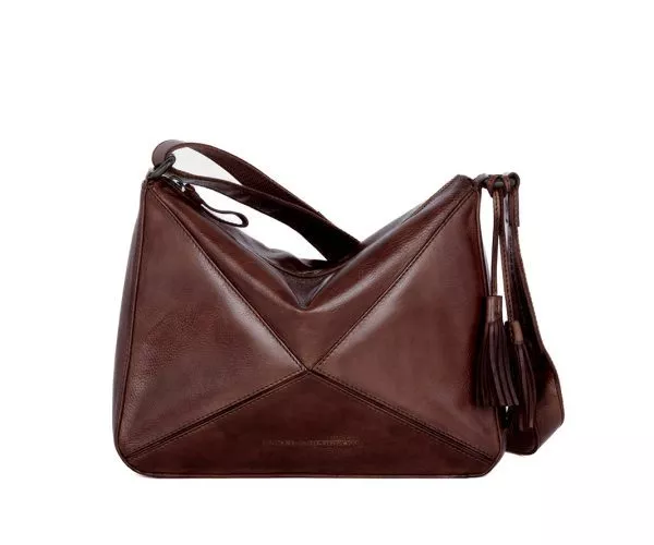 Leren Crossbodytas - Lilla - Donkerbruin