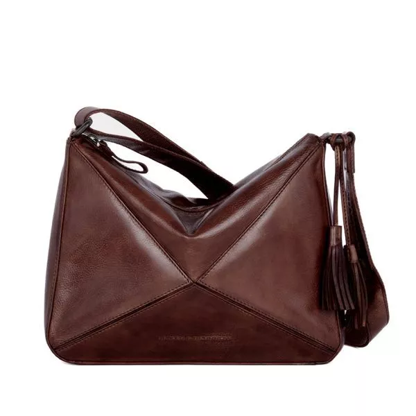 Leren Crossbodytas - Lilla - Donkerbruin