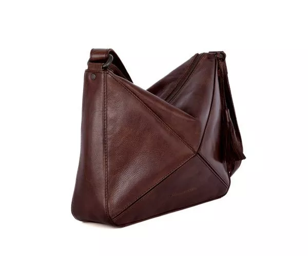 Leren Crossbodytas - Lilla - Donkerbruin - Afbeelding 3