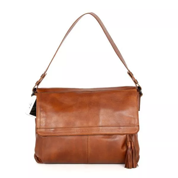 Leren Laptop Schoudertas - Lorin - Brandy Cognac