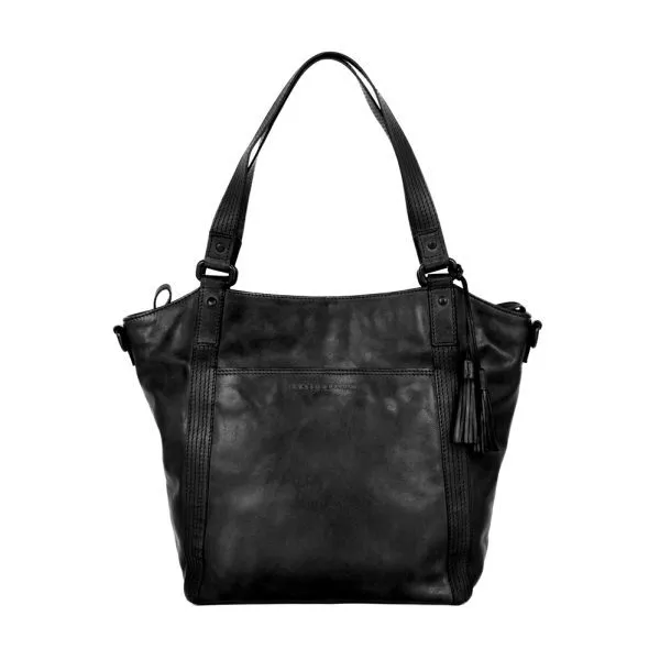 Vooraanzicht Leren Shopper – Lexandra – Zwart
