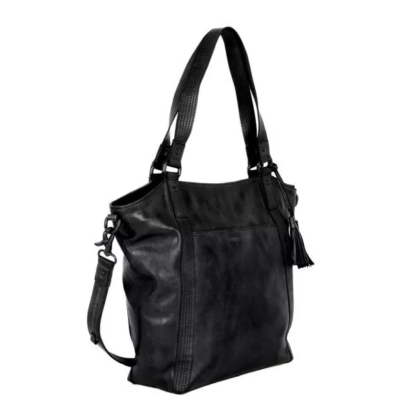 Zijaanzicht Leren Shopper – Lexandra – Zwart