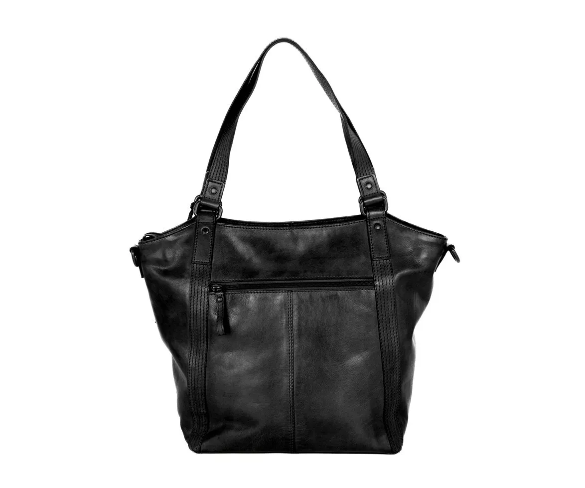 Achteraanzicht Leren Shopper – Lexandra – Zwart