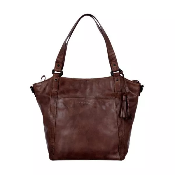 Vooraanzicht Leren Shopper – Lexandra – Donkerbruin