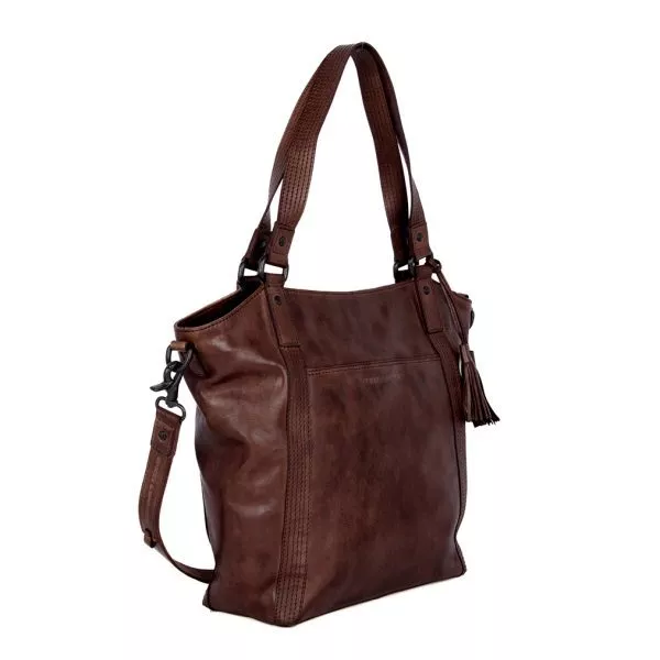 Zijaanzicht Leren Shopper – Lexandra – Donkerbruin