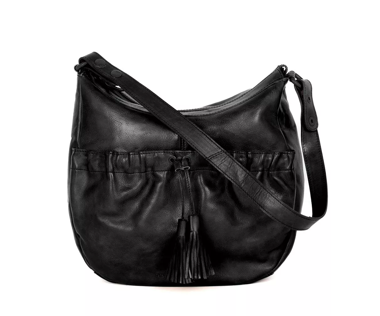 Leather Shoulder Bag - Jinny - Black