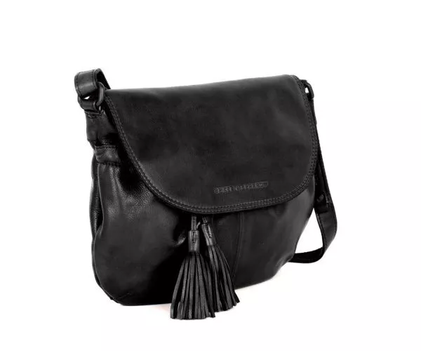 Leren Crossbodytas met klep - Feline - Zwart - Afbeelding 3