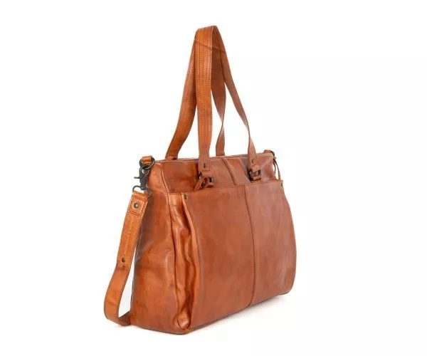 Leren Laptop Schoudertas - Chrissey - Brandy Cognac - Afbeelding 2