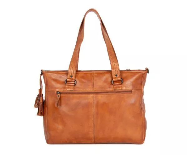 Leren Laptop Schoudertas - Chrissey - Brandy Cognac - Afbeelding 3