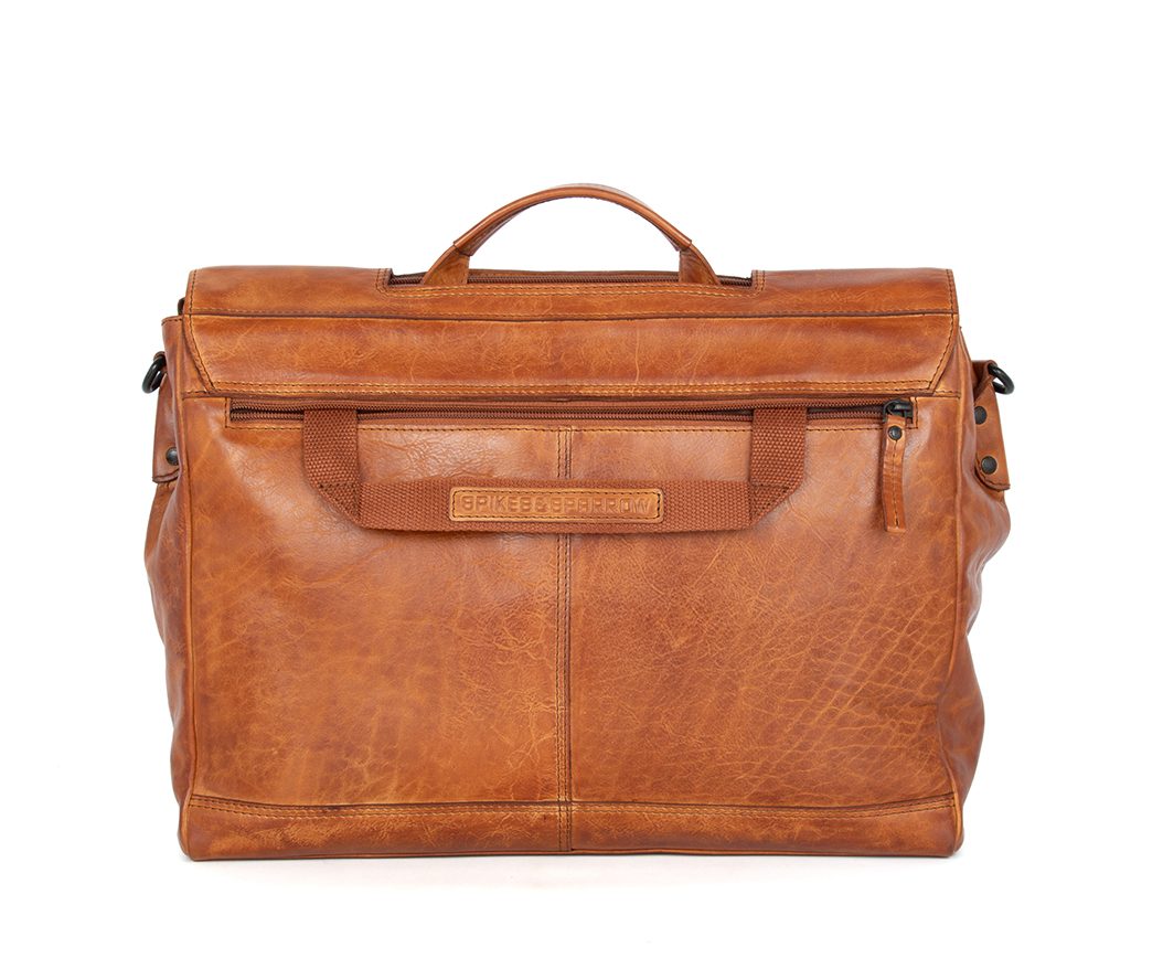 Leather Laptop Bag - 15.6 inch - Benzo - Brandy