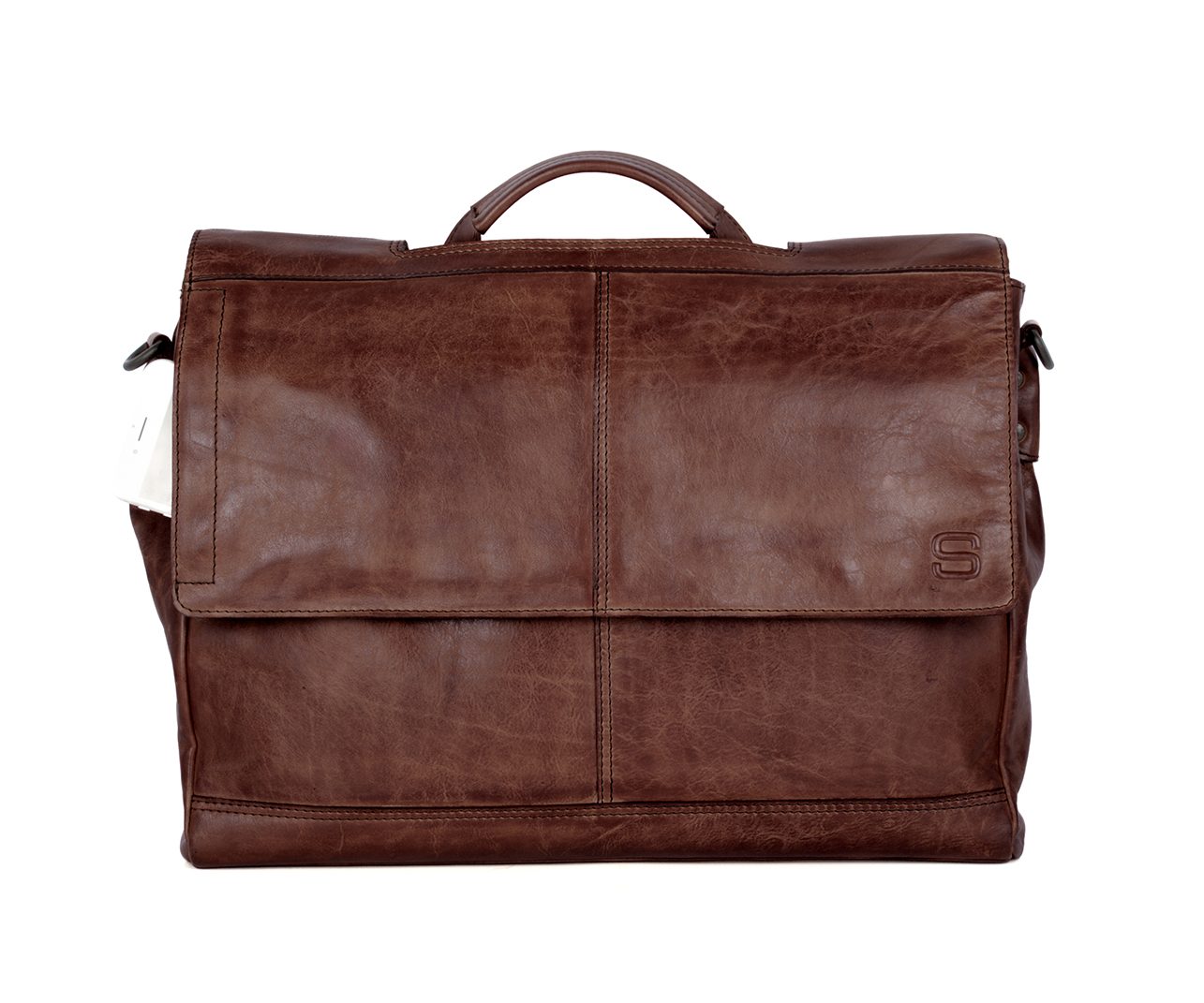 GAGLIANO レザー ブラウン バックパック 3ポケット Leather Laptop Bag - 15.6 inch - Benzo - Dark Brown