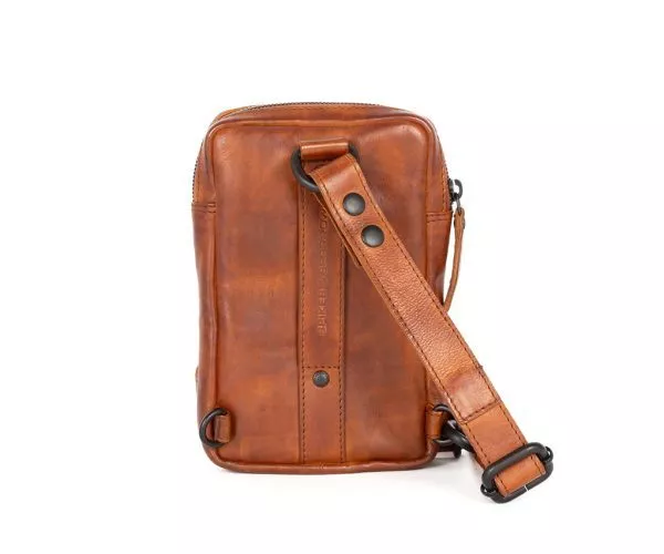 Achteraanzicht Leren Slingbag – Harris – Brandy