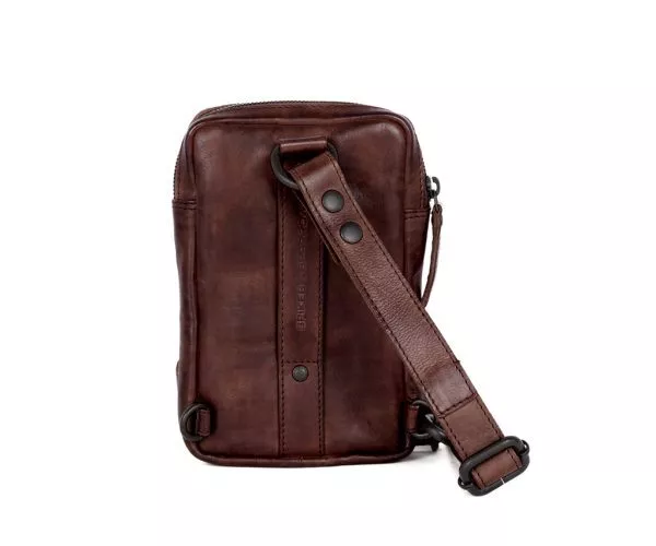 Achteraanzicht Leren Slingbag – Harris – Donkerbruin