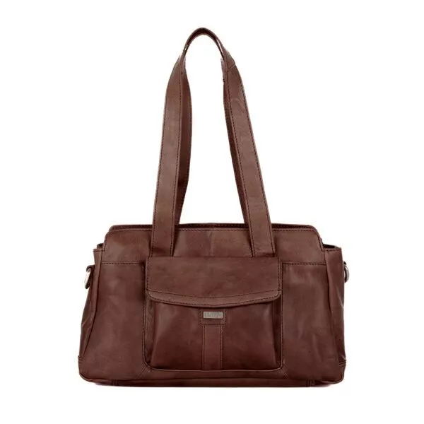 Leren Schoudertas - Marly - Donkerbruin