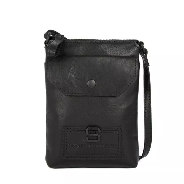 Leren Crossbodytas - Myrtle - Zwart