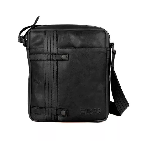 Leren Crossbodytas - Benn - Zwart
