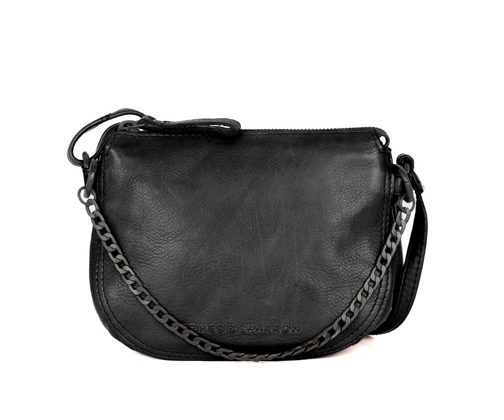 Spairo Mini Leather Mini Crossbody Bag - Delaine - Black