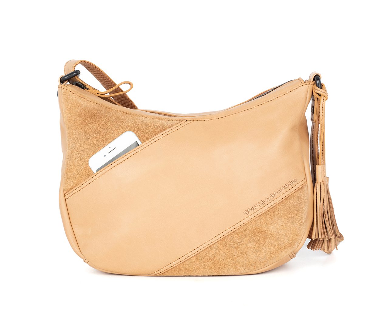 Leather Crossbody Bag - Lorain - Camel