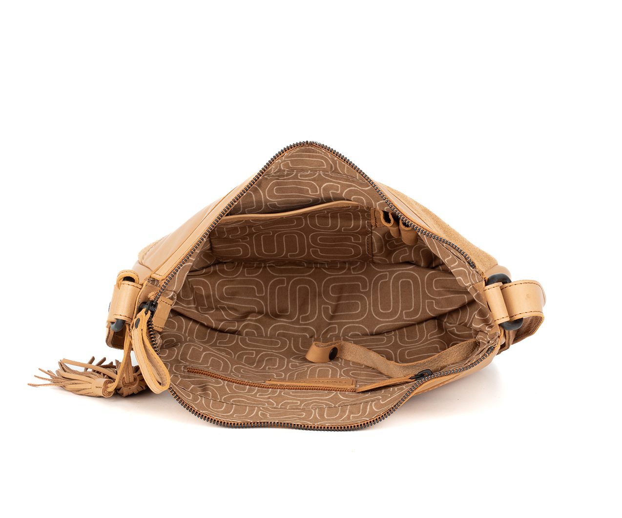 Leather Crossbody Bag - Lorain - Camel