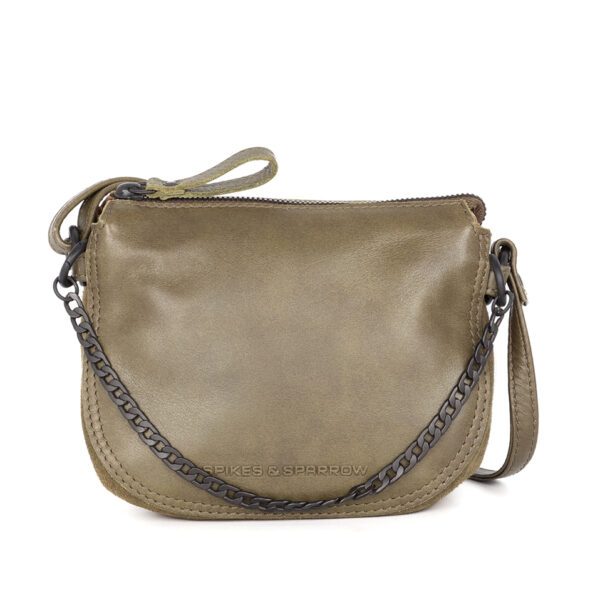 Leren Mini Crossbodytas - Delaine - Green