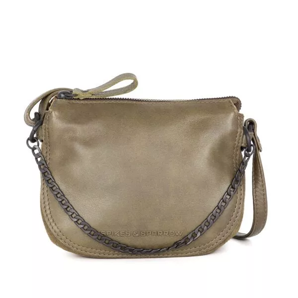 Leren Mini Crossbodytas - Delaine - Green