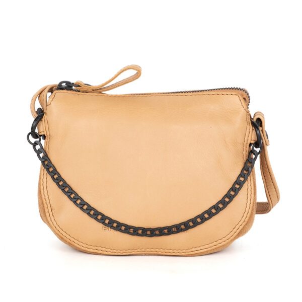 Leren Mini Crossbodytas - Delaine -  Camel