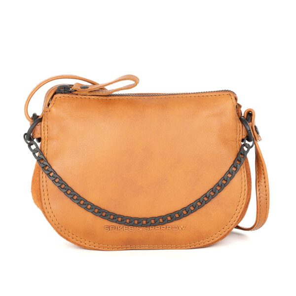 Leren Mini Crossbodytas - Delaine -  Brandy