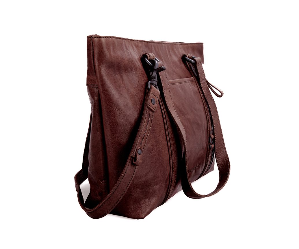 Leather Shopper - Gabby - Dark brown