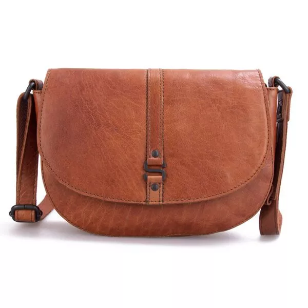 Leren Crossbodytas met klep - Dakota - Brandy
