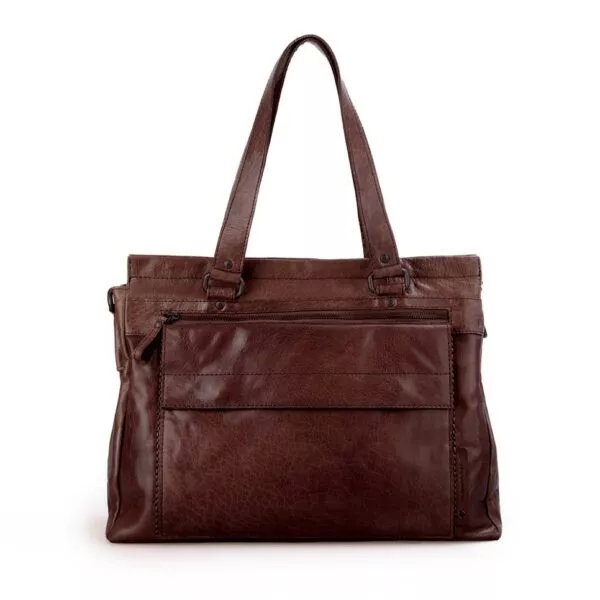 Leren Laptoptas / Schoudertas - Yosemite - Donkerbruin