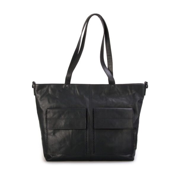 Leren Shopper - Yasmin - Zwart