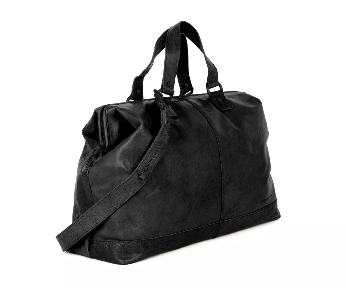 Leren Weekendtas - Silverado - Zwart - Afbeelding 2