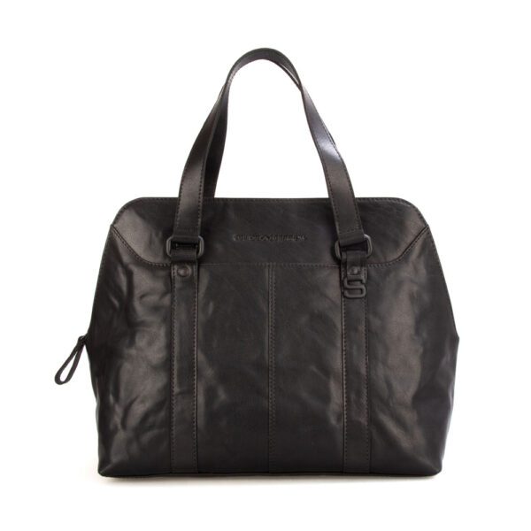 Leren Schoudertas - Lilybeth - Zwart