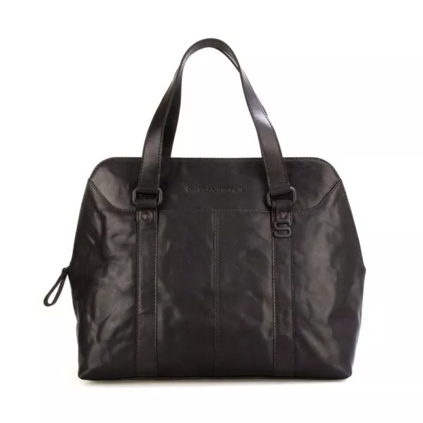 Leren Schoudertas - Lilybeth - Zwart