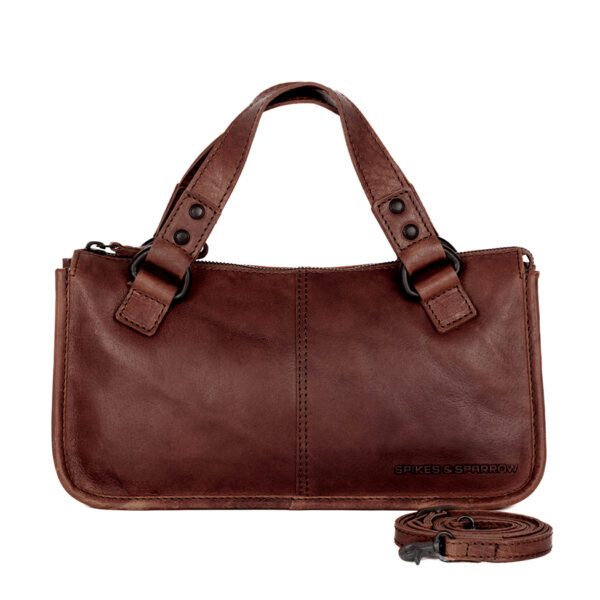 Leren Handtas / Crossbody - Carmella - Donkerbruin