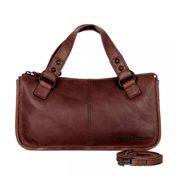 Leren Handtas / Crossbody - Carmella - Donkerbruin