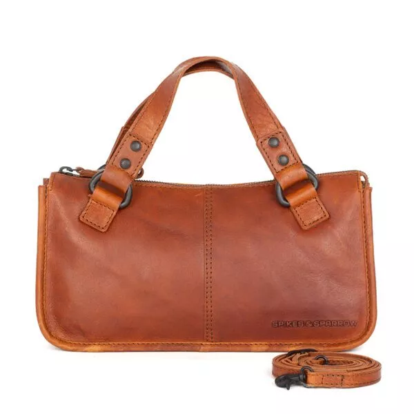 Leren Handtas / Crossbody - Carmella - Brandy