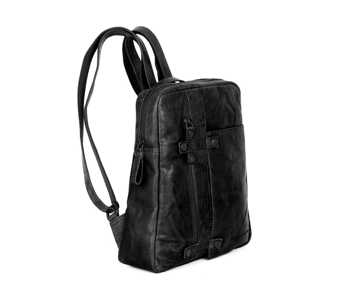 Leather Backpack - Roxy - Black
