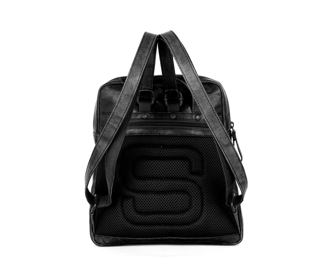 Leather Backpack - Roxy - Black