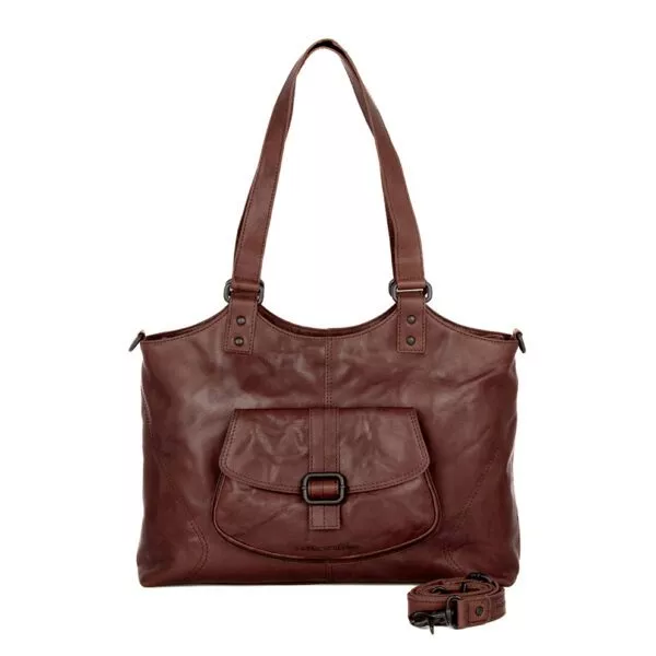 Leren Laptop / Schoudertas - Kalynn - Donkerbruin