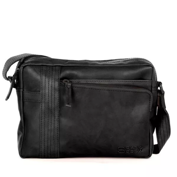Leren Crossbodytas - Ayden - Zwart